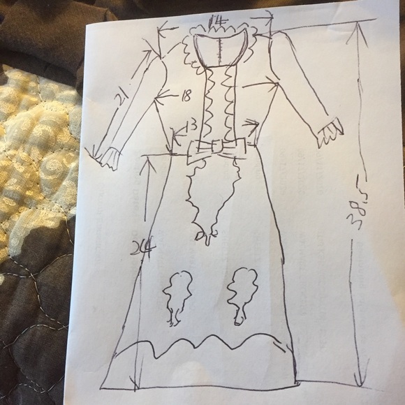 Victorian vintage ruffle bow quilt brown dress - Picture 5 of 8